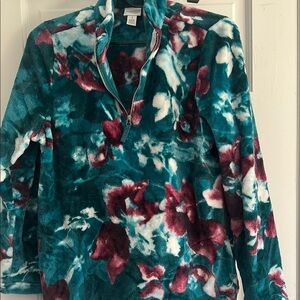 Floral Quarter-Zip Pullover